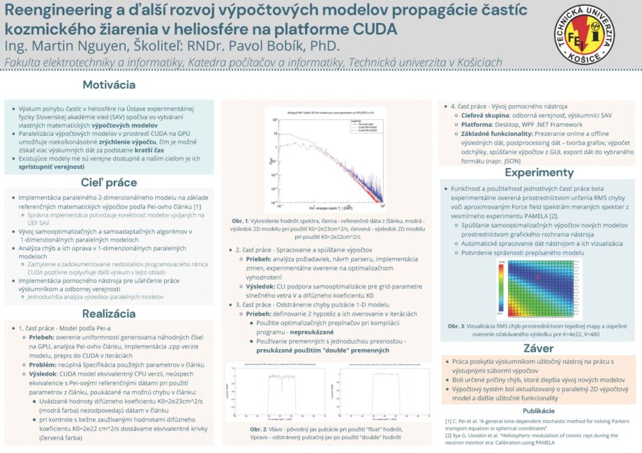 Reengineering a další rozvoj výpočtových modelů propagace částic kozmického záření v heliosfére na platformě CUDA