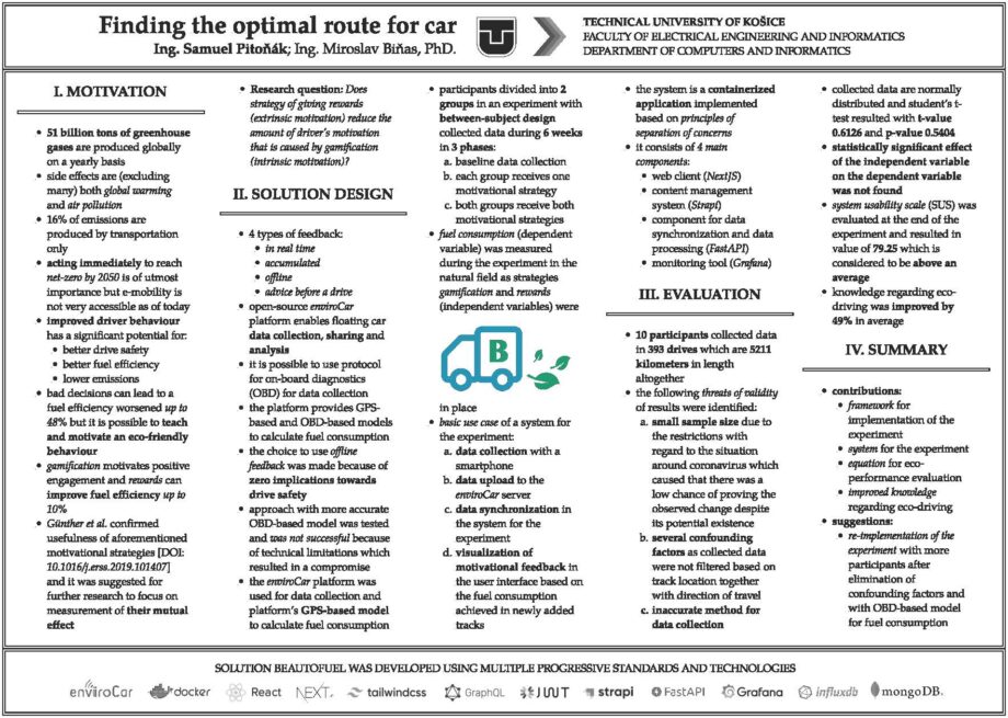 Determining the optimal driving of the car