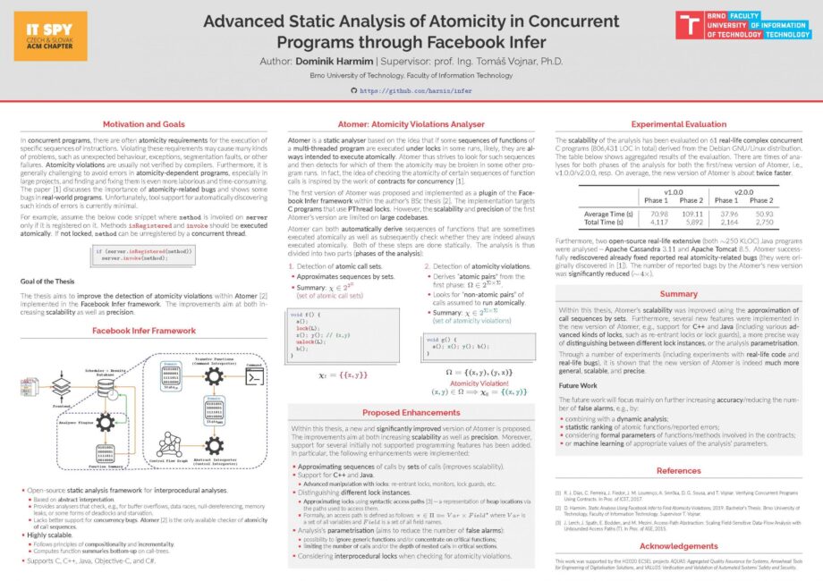 Pokročilá statická analýza atomicity v souběžných programech prostřednictvím Facebooku Infer