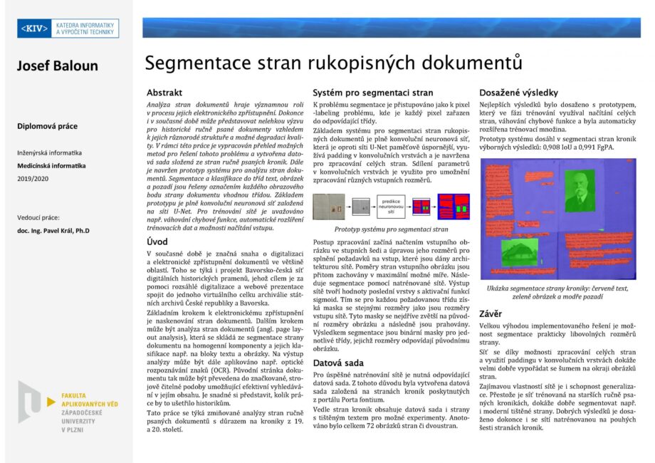 Segmentace stran rukopisných dokumentů