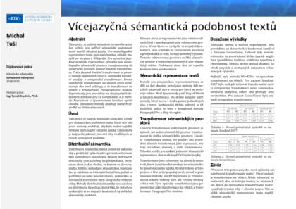 Vícejazyčná sémantická podobnost textů