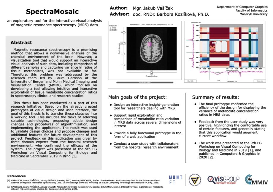 Spectramosaic: nástroj pro interaktivní vizuální analýzu spektroskopických dat z magnetické rezonance