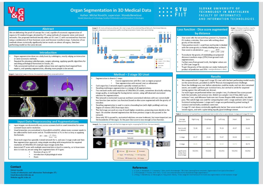 Segmentácia orgánov z trojrozmerných medicínskych dát metódami počítačového videnia