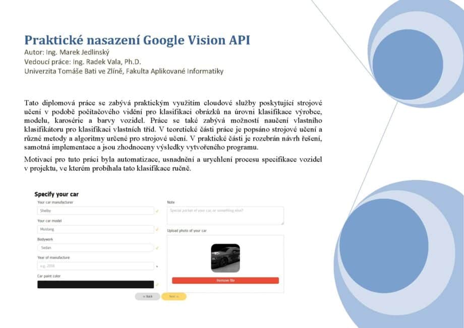 Praktické nasazení Google Vision API