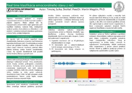 Real Time klasifikácia emocionálneho stavu z reči