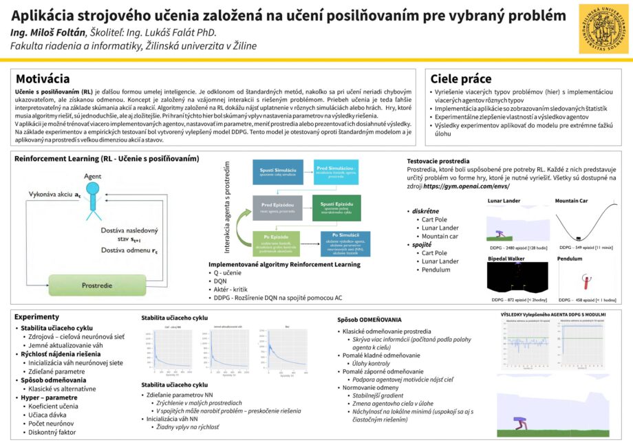 Aplikácia strojového učenia založená na učení posilňovaním pre vybraný problém