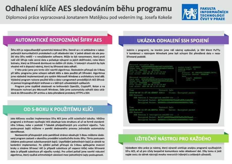 Recovery of the AES key by monitoring a program’s flow