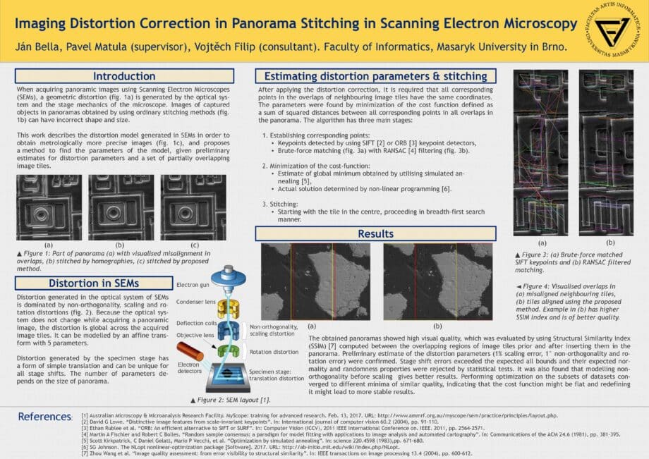 Korekcia obrazového skreslenia pri zošívaní panorám v rastrovacej elektrónovej mikroskopii