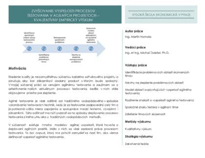 Zvyšovanie vyspelosti procesov testovania v agilných projektoch – kvalitatívny empirický výskum