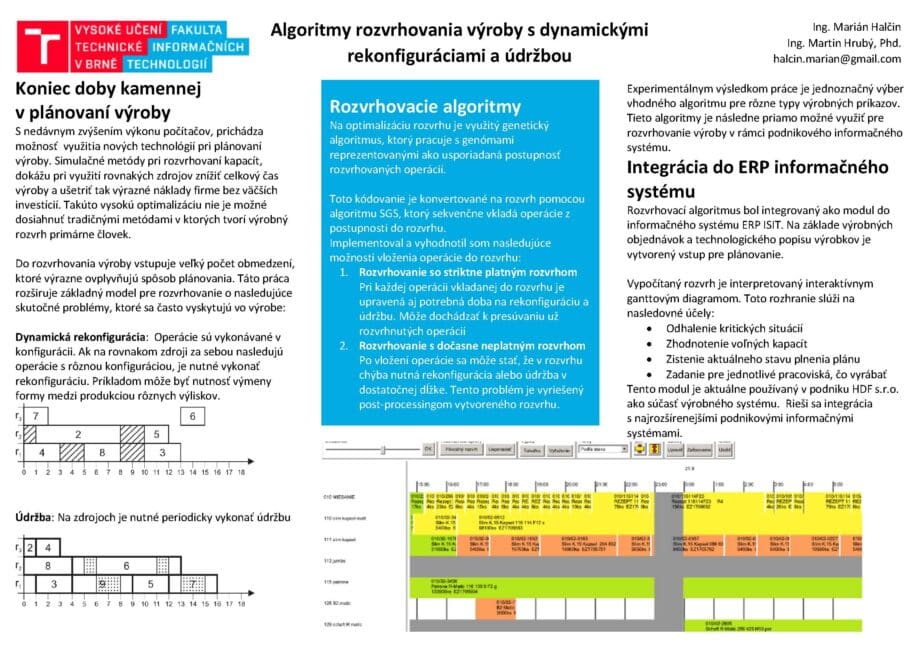 Algoritmy rozvrhování výroby s dynamickými rekonfiguracemi a údržbou