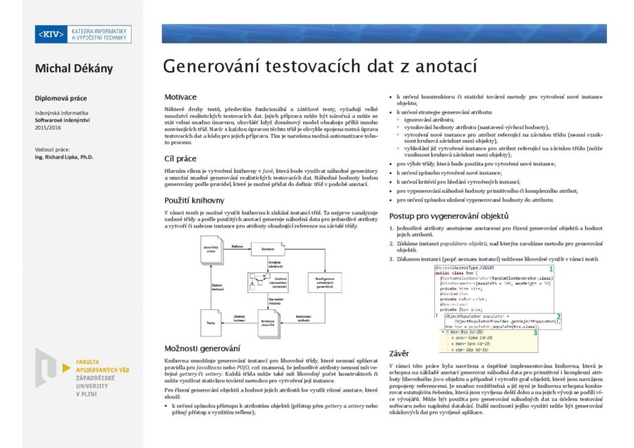 Generování testovacích dat z anotací