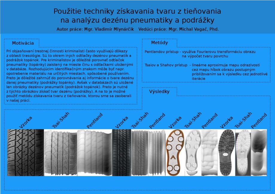 Použitie techniky získavania tvaru z tieňovania na analýzu dezénu pneumatiky a podrážky