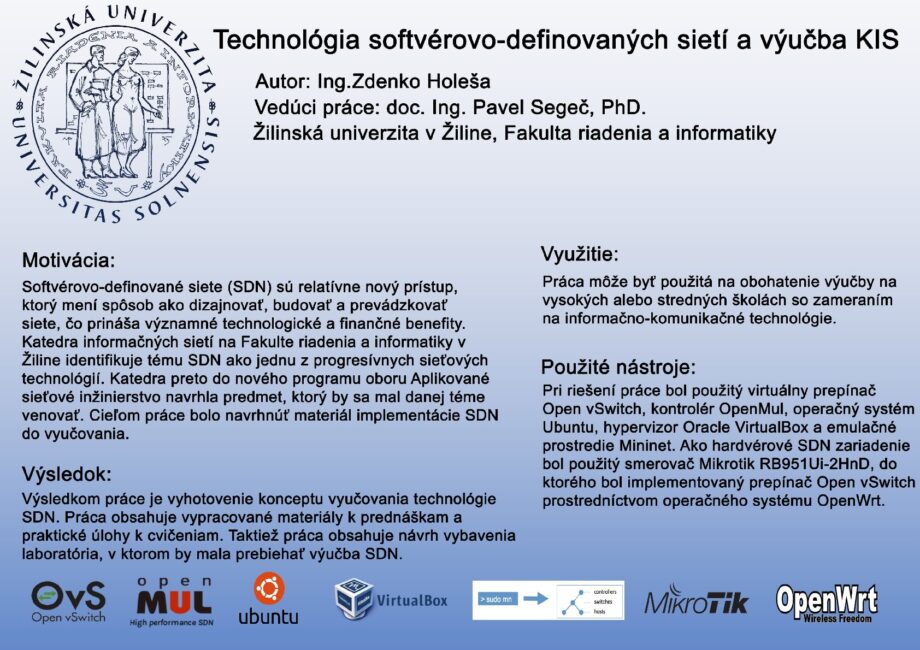 Technológia softvérovo-definovaných sietí a výučba KIS