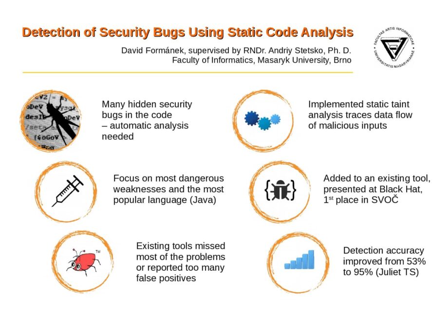 Detekce bezpečnostních chyb pomocí statické analýzy kódu