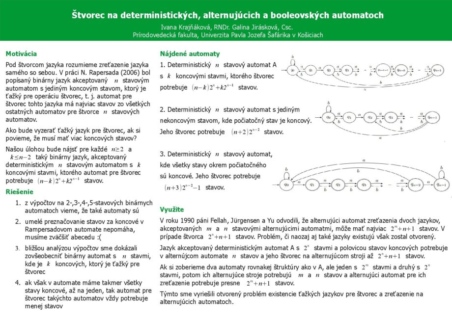 Operácia štvorec na jazykoch reprezentovaných deterministickými, alternujúcimi a booleovskými automatmi