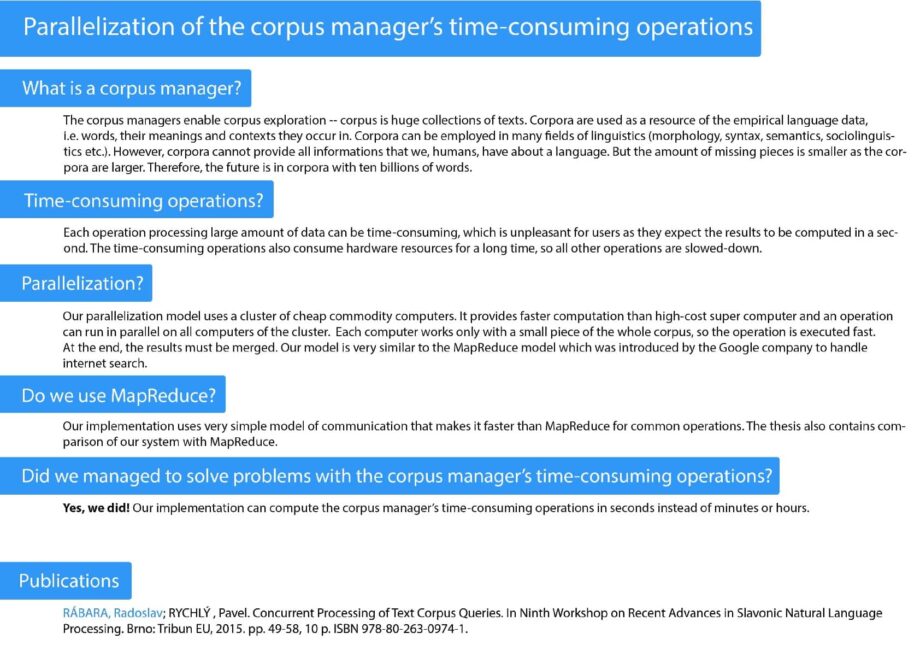 Parallelization of the corpus manager’s time-consuming operations