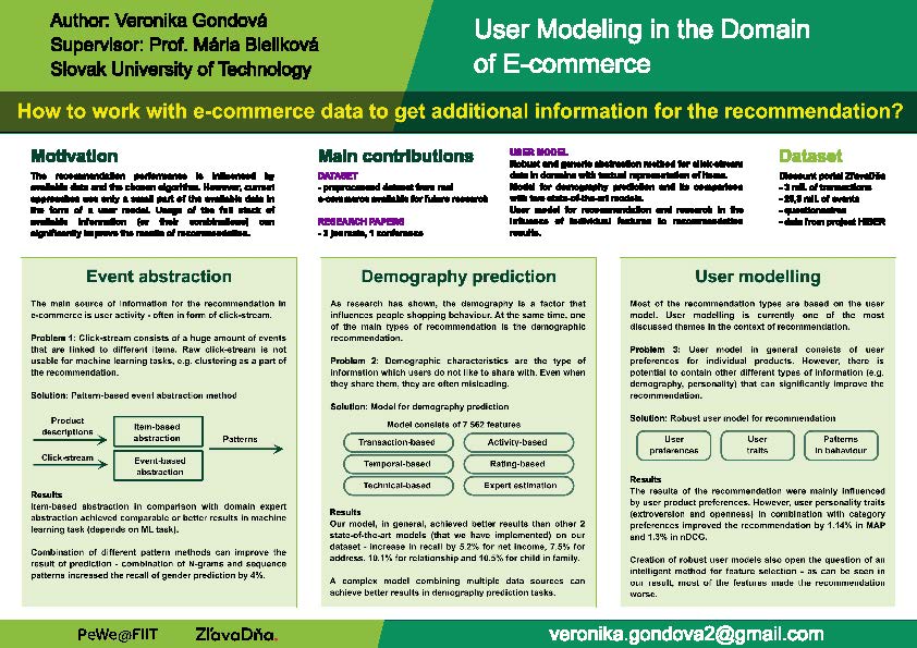User modeling in the domain of e-commerce