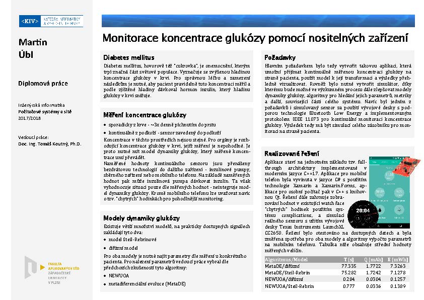 Monitorace koncentrace glukózy pomocí nositelných zařízení