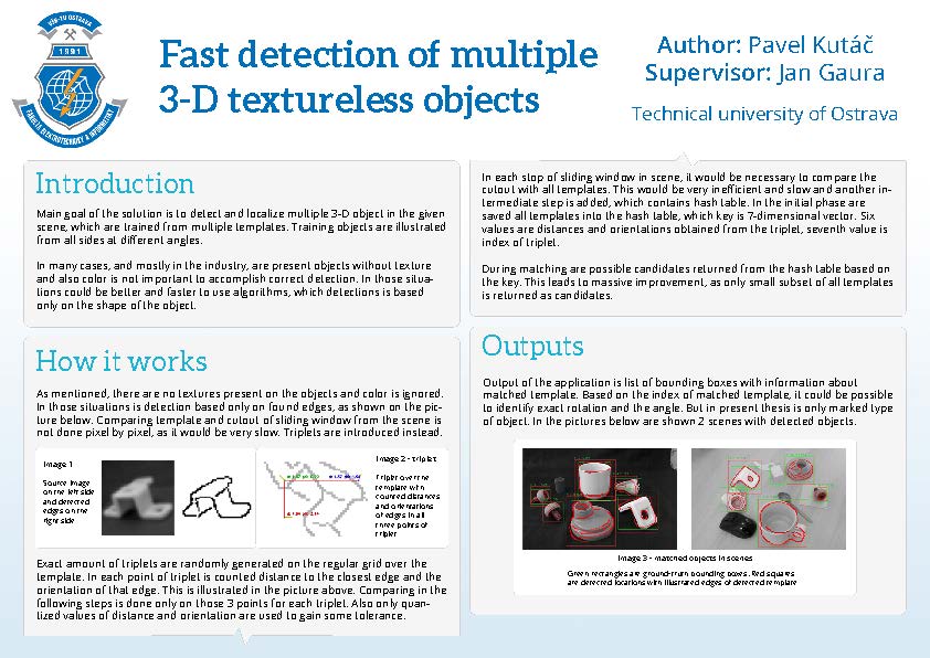 Fast detection of multiple 3-D textureless objects