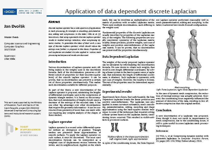 Aplikace datově závislého diskrétního Laplaceova operátoru