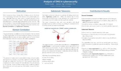 Analysis of DNS in cybersecurity