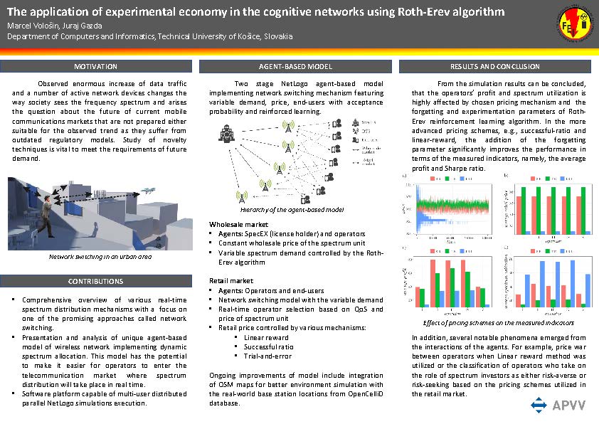Aplikácia experimentálnej ekonómie v kognitívnych sietach využitím Roth-Erev algoritmu