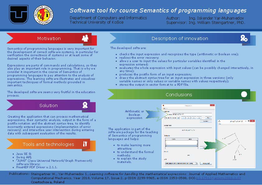 Software tool for course Semantics of programming languages