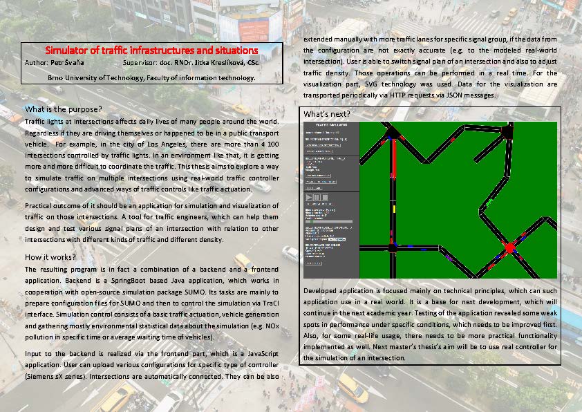 Simulátor dopravních infrastruktur a situací