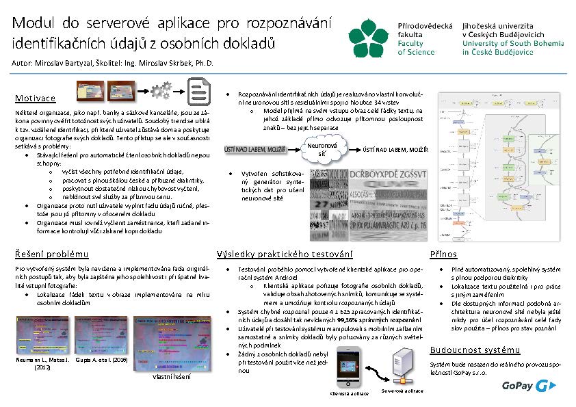 Modul do serverové aplikace pro rozpoznávání identifikačních údajů z osobních dokladů