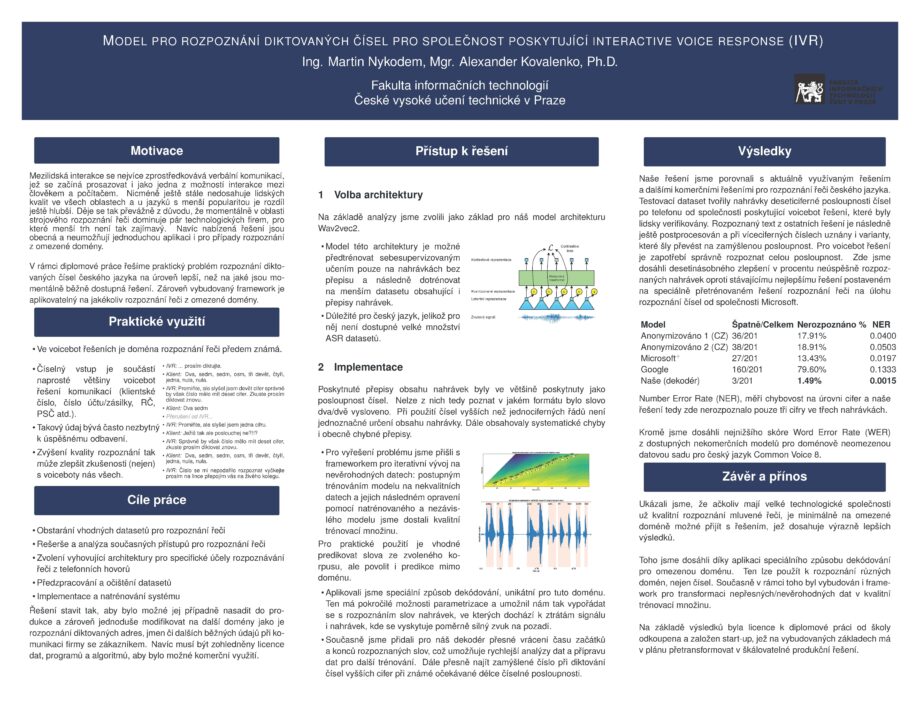 Dictated number recognition model for an interactive voice response (IVR) company