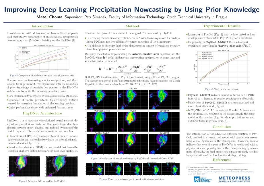 Improving deep learning precipitation nowcasting by using prior knowledge