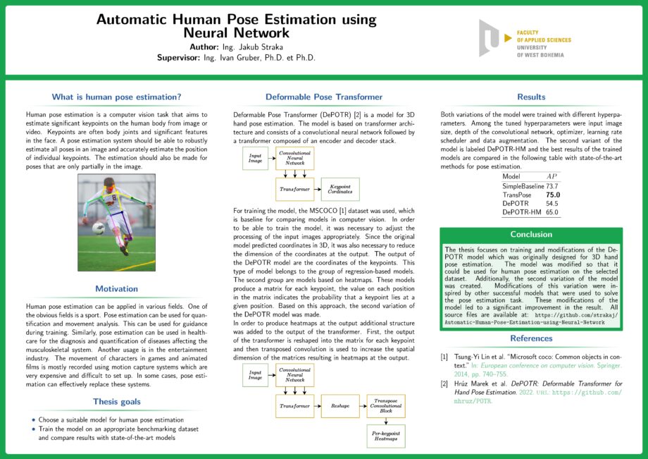 Automatický odhad lidské pozice pomocí neuronové sítě