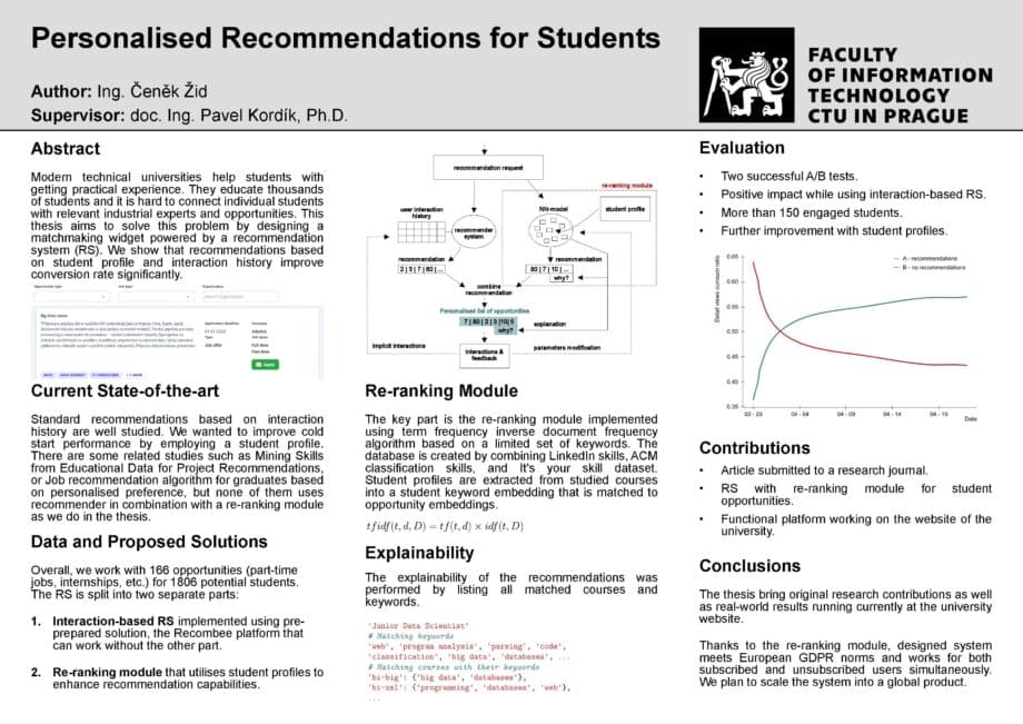 Personalised Recommendations for Students