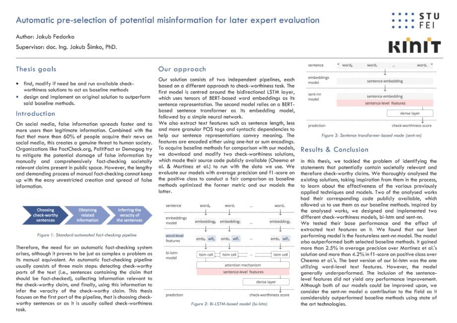 Automatic pre-selection of potential misinformation for later expert evaluation