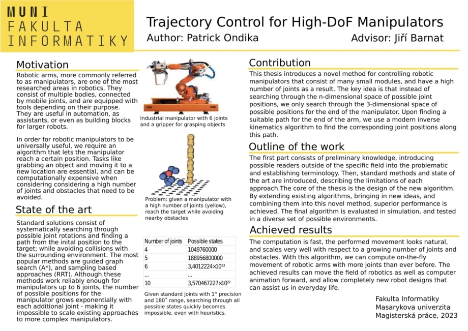 Trajectory Control for High-DoF Manipulators