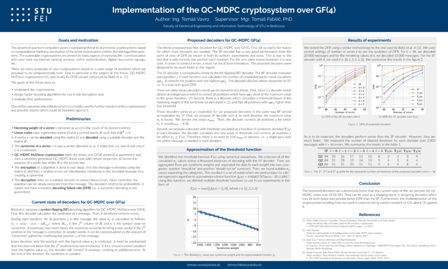 Implementácia QC-MDPC kryptosystému nad GF(4)