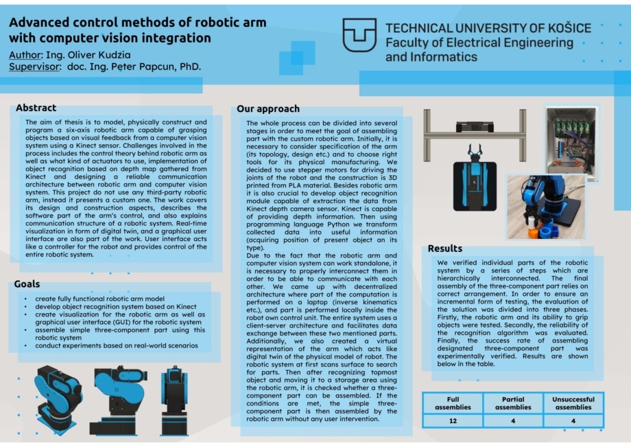 Pokročilé metódy riadenia robotického ramena s integráciou počítačového videnia