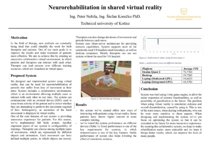 Neurorehabilitácia v zdieľanej virtuálnej realite