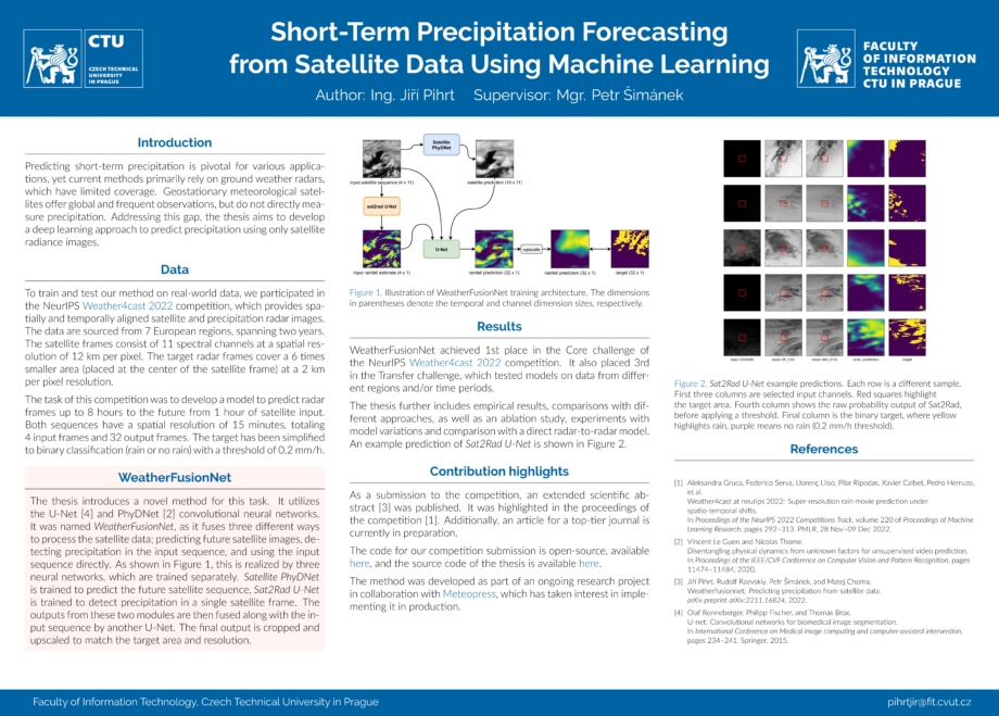 Short-Term Precipitation Forecasting from Satellite Data Using Machine Learning