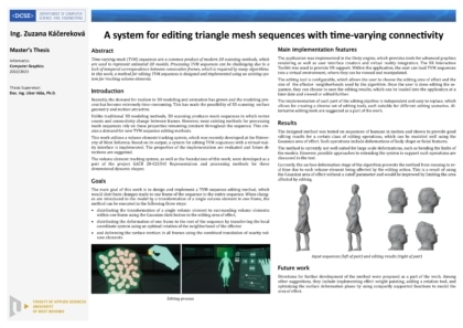 A system for editing triangle mesh sequences with time-varying connectivity