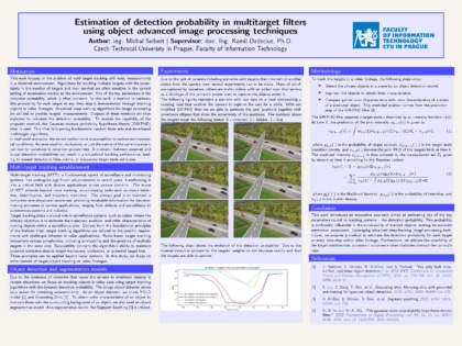 Estimation of detection probability in multitarget filters
using object advanced image processing techniques