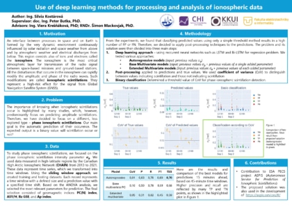 Use of deep learning methods for processing and analysis of
ionospheric data