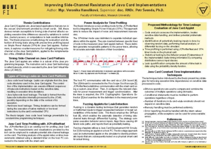 Zvyšování odolnosti Java Card implementací vůči postranním
kanálům