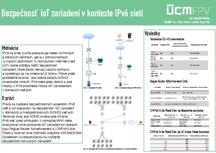Bezpečnosť IoT zariadení v kontexte IPv6 sietí.
