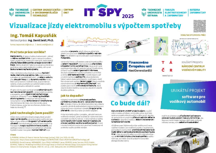 Vizualizace jízdy elektromobilu s výpočtem spotřeby