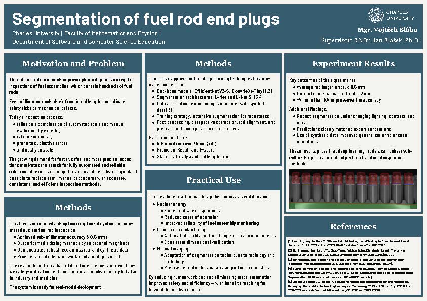 Segmentace vršků palivových proutků