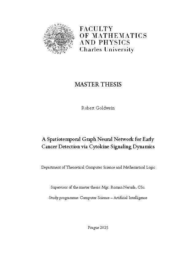 A Spatiotemporal Graph Neural Network for Early Cancer
Detection via Cytokine Signaling Dynamics