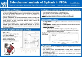 Analýza postranních kanálů algoritmu SipHash v FPGA