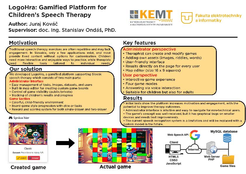 Interaktívna webová hra na podporu detskej logopédie