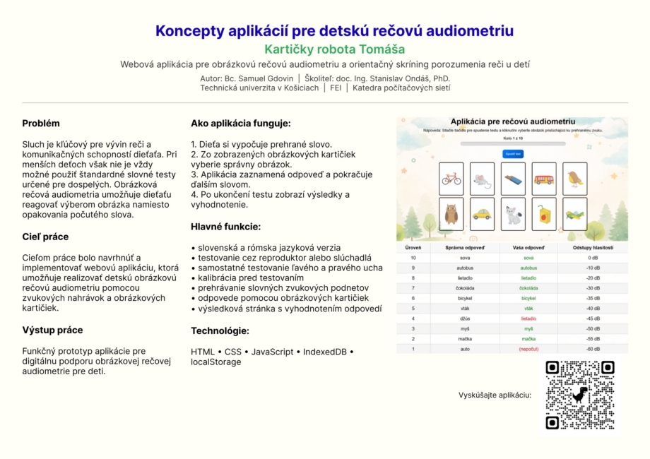 Koncepty aplikácií pre detskú rečovú audiometriu
